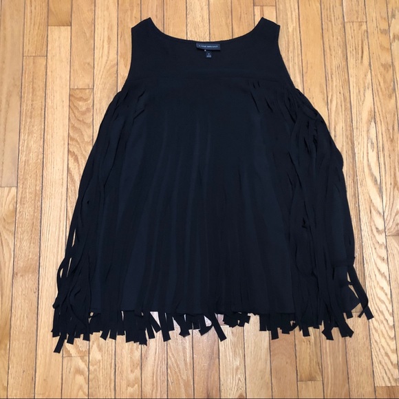 Lane Bryant Tops - Lane Bryant Black Long Fringe Tank Blouse
